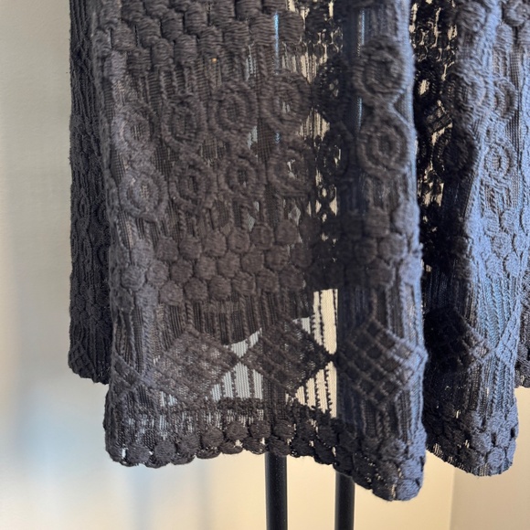 J Valdi Womens Babydoll Crochet Lace Tank Dress Black Medium Whimsigoth Layering - Picture 2 of 12